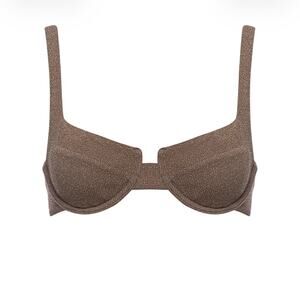 Vetchy Laguna Bikini Gold Shimmer Top, Medium LIKE NEW